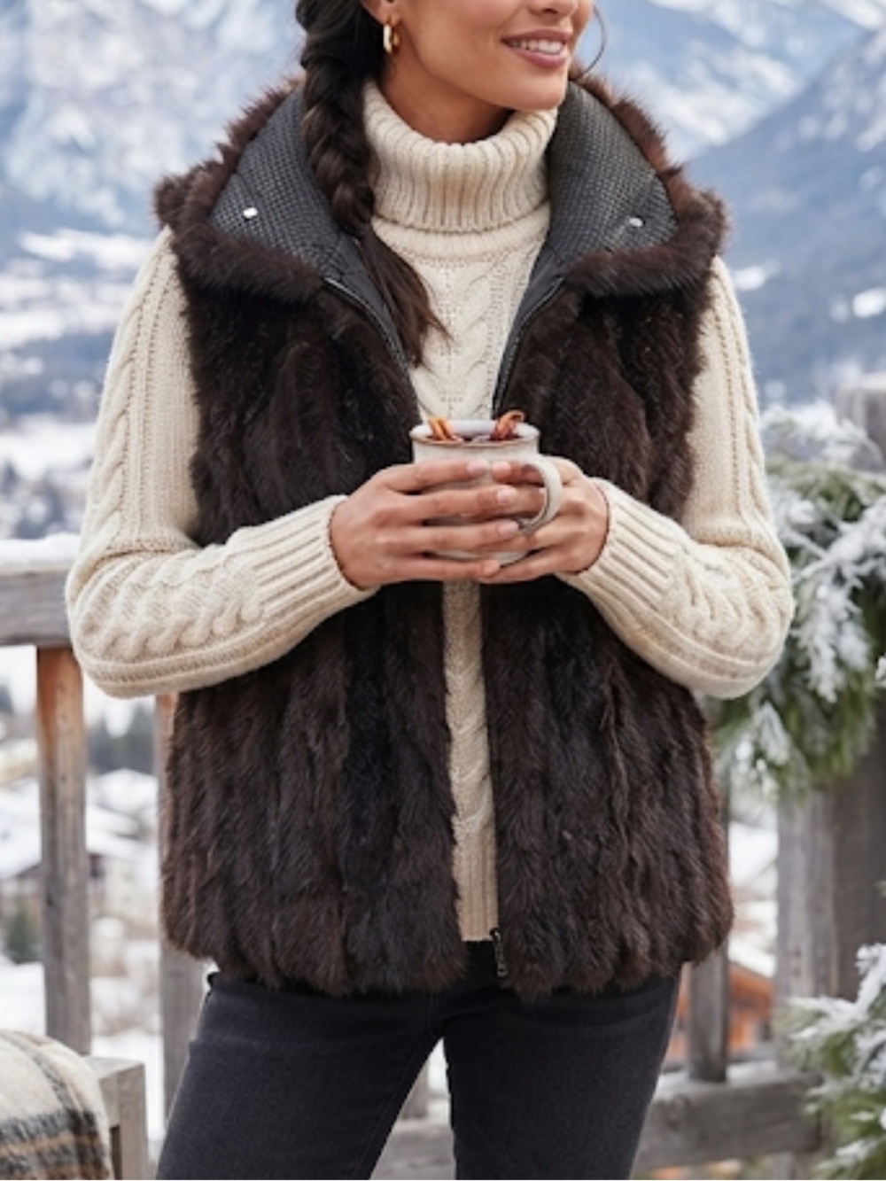 Luxury New Zealand Possum Fur Vest, Genuine Fur, Ultra Warm & Lightweight M